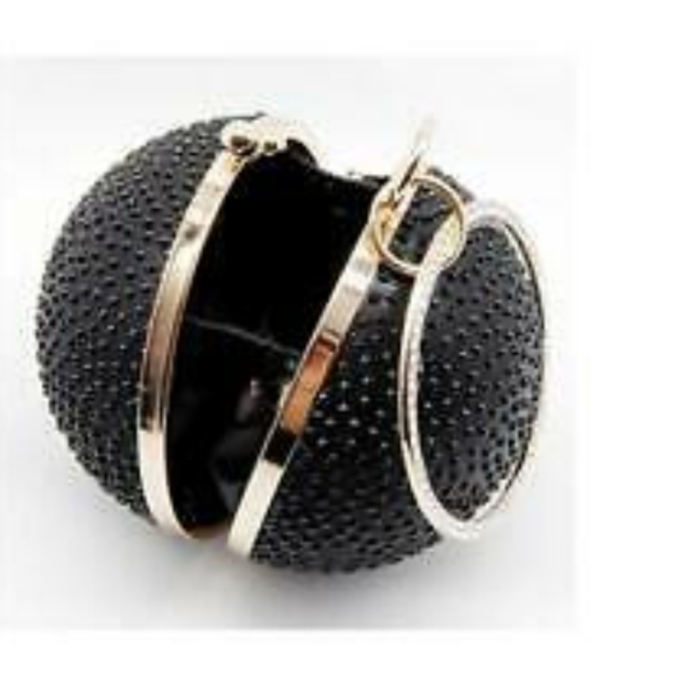 Black Crystal Ball Evening Purse
